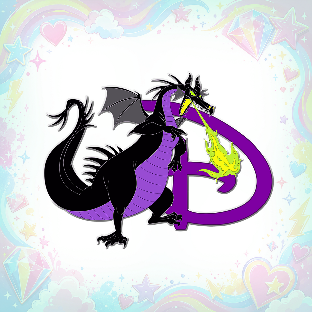 Maleficent Dragon- Dreamed Into Magic Fantasy Pin
