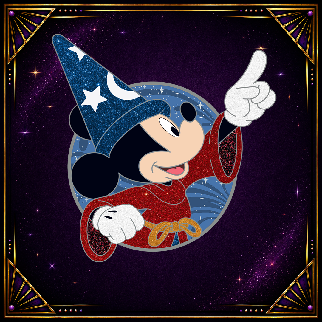 Sorcerer Mickey GLITTER VARIANT Fantasy Profile Pin- LE 25