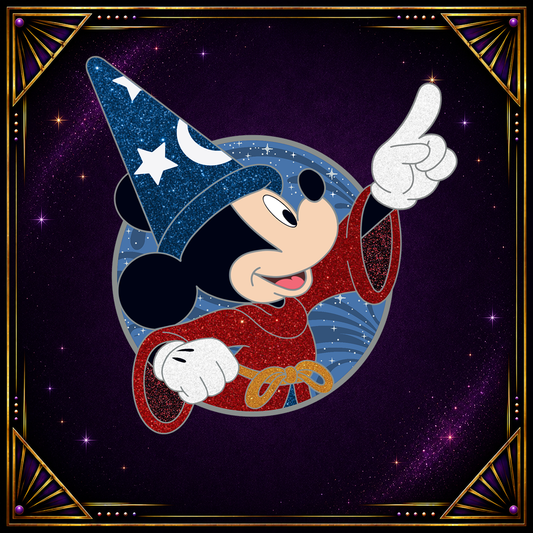 Sorcerer Mickey GLITTER VARIANT Fantasy Profile Pin- LE 25